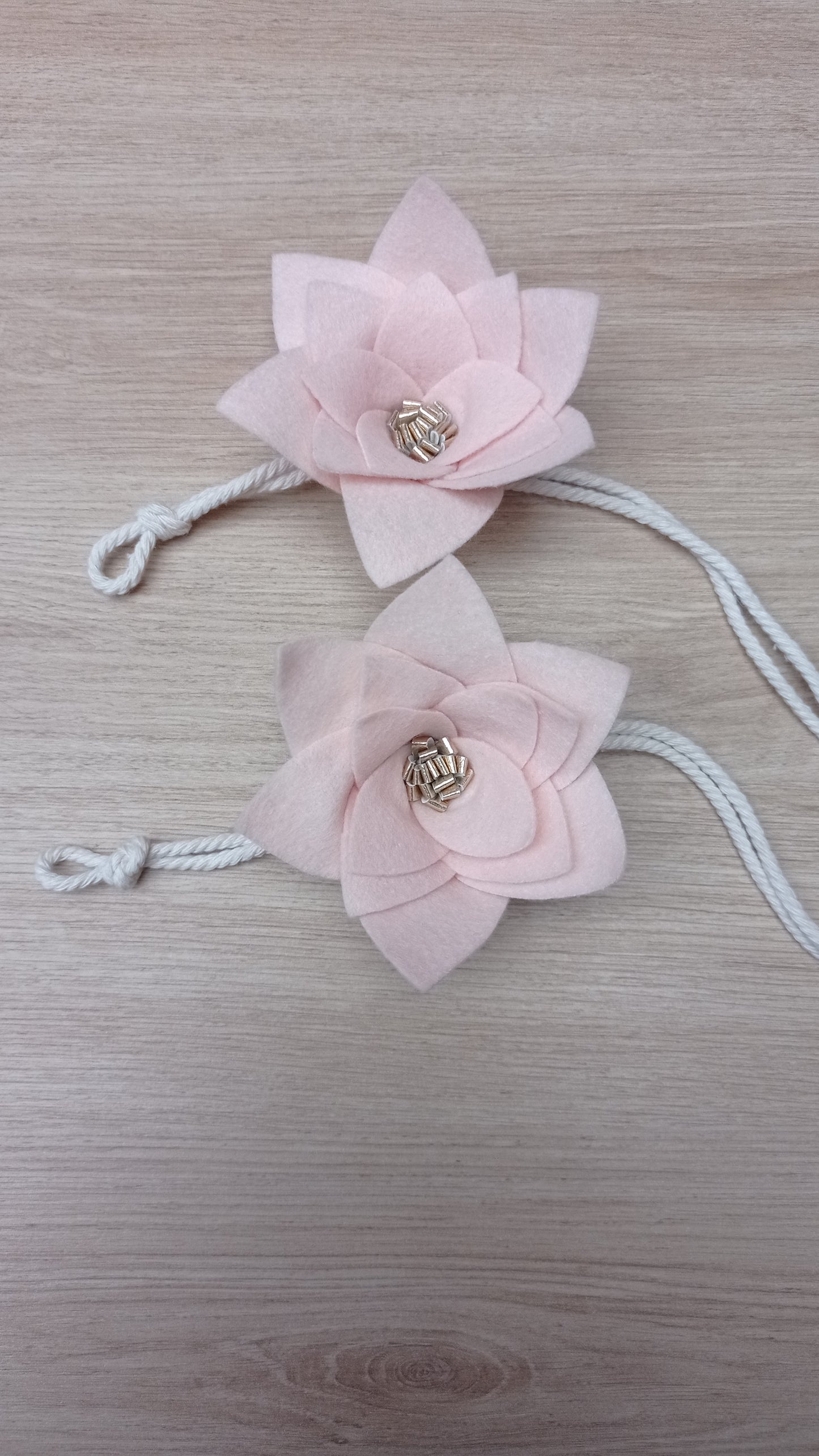 Lot de 2 embrasses rideau fleur saumon